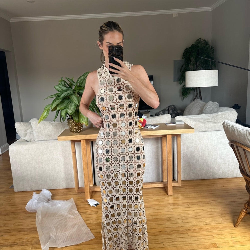 Elegant Backless Crochet Dress